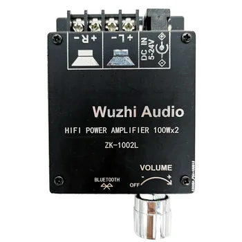 ZK-1002L 100WX2 Mini Bluetooth 5.0 Беспроводной цифровой усилитель мощности звука Стерео усилитель постоянного тока 12 В 24 В
