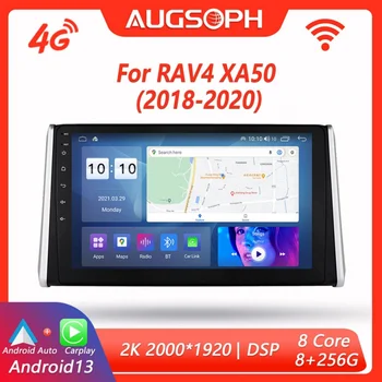 Автомагнитола Android 13 для Toyota RAV4 XA50 2018-2020, 10-дюймовый Мультимедийный плеер 2K с 4G Carplay и 2Din GPS-навигацией