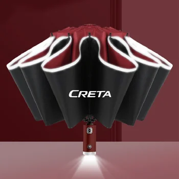 Автоматический ветрозащитный автомобильный зонт, светоотражающая полоса со светодиодной подсветкой, зонт заднего хода для Hyundai creta ix25 2020 2019 2018 2017