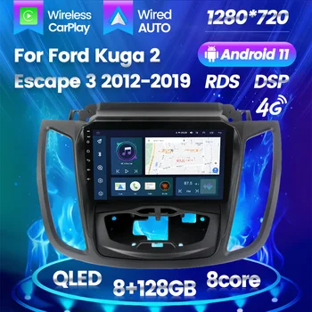 Автомобильное Аудио Радио GPS Для Ford Kuga 2 Escape 3 2012-2019 Android Auto Сенсорный Экран QLED Стерео Навигация Мультимедиа DSP Без Dvd