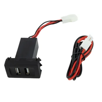 Автомобильное зарядное устройство с двумя USB-разъемами 2.4A 5V, розетка быстрого зарядного устройства со встроенной подсветкой для VWT4