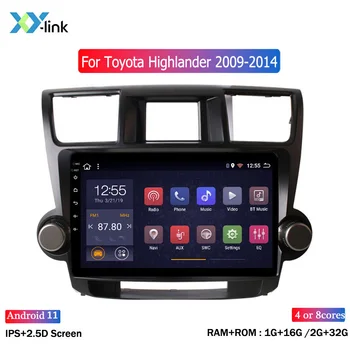 Автомобильный радиоприемник с экраном 11-10 дюймов, GPS-навигационная система для Toyota highlander 2009-2014, мультимедийный плеер, стерео, 2 din dvd