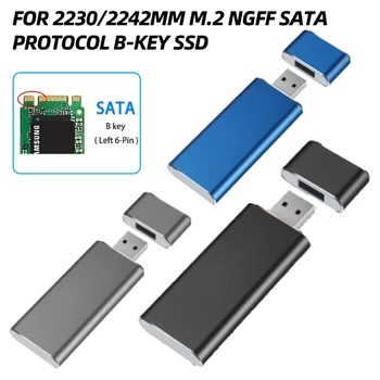 Адаптер твердотельного накопителя M.2 NGFF к USB3.0 Корпус 1 ТБ SSD Коробка Поддержка UASP CompatibleUSB1.1/2.0 для 2230/2242 M.2 B-key SSD