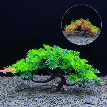 Аквариумное растение Искусственные украшения для аквариумов Пластмассовое дерево Водное растение высотой 13 см Подводная реалистичная трава
