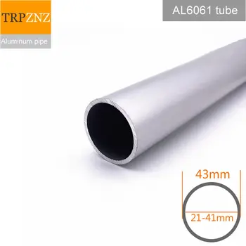 Алюминиевая круглая труба 6061 наружный диаметр 43 мм внутренняя стенка 21-41 мм, жесткая прямая алюминиевая бесшовная труба толщиной 2 мм-11 мм, тонкая толстая стенка