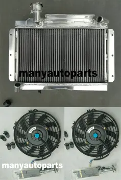 Алюминиевый радиатор + вентиляторы ДЛЯ MG MGA 1500 1600 1622 DE LUXE 1955-1962 1.5/1.6 56 57 58 59 60 61