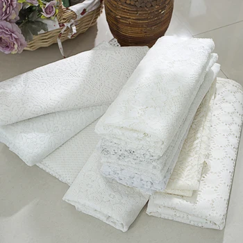 Белая кружевная ткань с вырезами для свадебных украшений, ткань для домашнего декора, по метру 100 см x 140 см