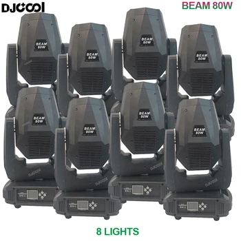 Бесплатная доставка 8 шт./лот Светодиодный луч света 80 Вт Движущаяся головка Сценический луч света с эффектом радуги DMX DJ Огни