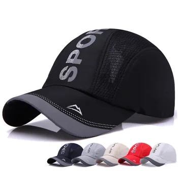 Быстросохнущая бейсболка для мужчин, Спортивная Солнцезащитная шляпа на открытом воздухе, Летние мужские шляпы для гольфа и рыбалки с дышащей сеткой