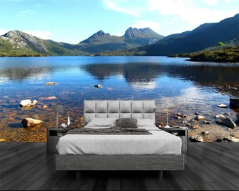 бэйбехан Пользовательские 3D озеро и горы горная вода красивый пейзаж фотообои фреска гостиная спальня фреска