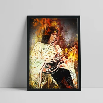 Великобритания Акварельный плакат Брайана Мэя, поклонники рок-группы Queen коллекционируют портретные принты, винтажный цветной рисунок домашнего декора