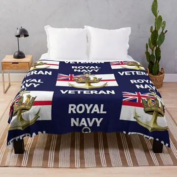 Ветеран Королевского военно-морского флота, плед в мягкую плюшевую клетку, роскошное пледовое одеяло