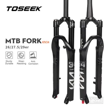 Вилка для велосипеда TOSEEK KN34 из Магниевого сплава MTB 26/27,5/29 дюймов, Вилка для горного велосипеда RL120mm с пневматической подвеской