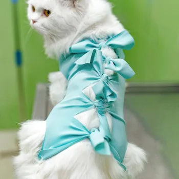 Восстановительный костюм Послеоперационная рубашка для кошек, собак, щенков, защитная одежда от ран, Высокоэластичная, регулируемая для маленьких животных