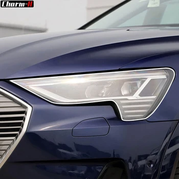 Восстановление защитной пленки для автомобильных фар 2шт Прозрачная наклейка из ТПУ для аксессуаров Audi Etron 55 Quattro 2019 2020