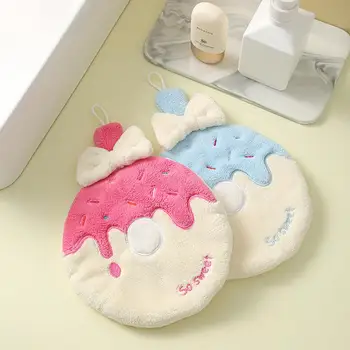Впитывающий Пончик В форме Водопоглощающего Детского Носового платка из кораллового флиса, Салфетки для рук, Аксессуары для ванной комнаты