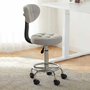 Вращающийся Бархатный стул для гостиной, Современный Офисный Барный стул, Парикмахерское Регулируемое Металлическое Мягкое Компьютерное кресло, Эргономичный Шезлонг, Мебель XY50BC