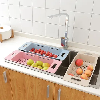 Выдвижная корзина для слива, Складная стойка, сушилка для кухонной посуды, Стеллажи для хранения тарелок с фруктами и овощами, подставка для посуды