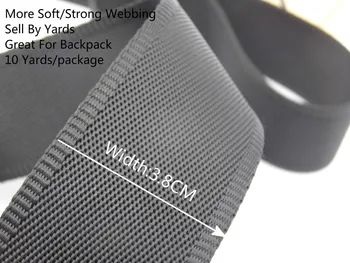 Высококачественная новая черная 10 ярдов 1,5 дюйма 38 мм нейлоновая лента для обвязки сумок своими руками, аксессуары для обвязки пряжек