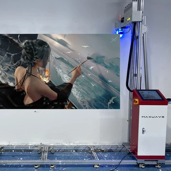 Высокоскоростная бумажная настенная печатная машина 3D с УФ-чернилами для струйной печати настенного искусства для украшения дома