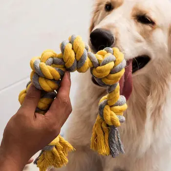 Гигантская собачья веревка для особо крупных собак-неразрушаемая собачья игрушка для агрессивных жевунов и крупных пород Длиной 42 дюйма с 6 узлами