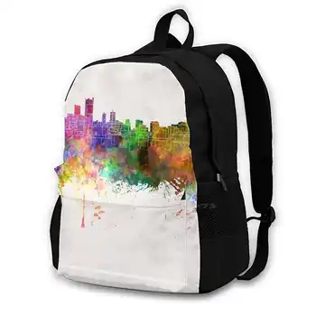 Горизонт Лидса на акварельном фоне, модные сумки, рюкзак для ноутбука, Leeds Skyline, Leeds Skyline, Великобритания, Европа