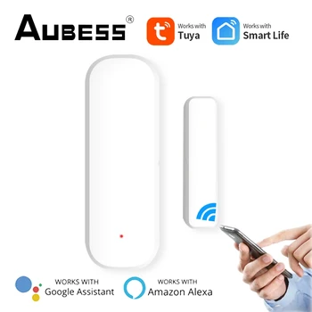 Датчики открытия/ закрытия Aubess Tuya Wifi Window Sensor Умный дом Независимое магнитное управление приложением Alexa Smart Door Sensor