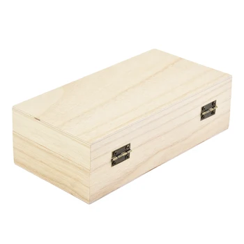 Деревянный ящик для хранения с замком в стиле ретро Декоративный футляр для дома или офиса Деревянная коробка с откидной крышкой Держатель на память с замком