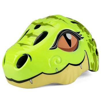 Детский защитный велосипедный шлем с динозавром из мультфильма с задней светодиодной подсветкой 3D Животные Шлем для катания на коньках Скутер Велосипед Подарки для девочек и мальчиков