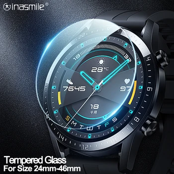 Диаметр 24-46 мм Закаленное стекло для Samsung galaxy watch 4 для Huawei gt 2 pro Защитная пленка для экрана Garmin fenix 7 6 чехол