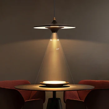 Дизайнерская лампа Простая Летающая тарелка Подвесные светильники для гостиной / столовой Прикроватный светильник для спальни Светодиодное освещение в помещении Ресторана