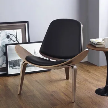 Дизайнерский стул Shell Chair Стул для улыбки Nordic Leisure Гостиная Стул для спальни Креативный Стул для Самолета Офисная Мебель HY