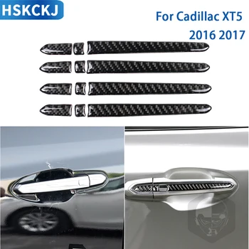 Для Cadillac XT5 2016 2017 Аксессуары Отделка внешней ручки салона автомобиля из углеродного волокна Модификация Наклейки Украшение