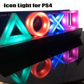 Для PS4 Игровая иконка лампа Неоновая вывеска Управление звуком Декоративная лампа Красочные огни Игровая подставка светодиодный светильник Бар Клуб KTV Декор стен