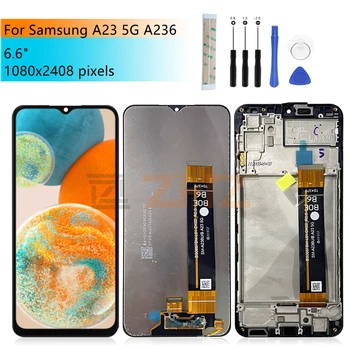 Для Samsung Galaxy A23 5g дисплей Сенсорный экран Дигитайзер в сборе с рамной ЖК-панелью Для Samsung A236 Запасные части для ЖК-дисплея