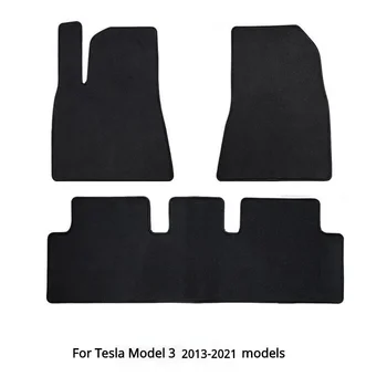Для Tesla Модель 3 2013-2021 Аксессуары Для Автомобильных Ковриков Бархатный Бесшумный Коврик Для Ног Немой Нескользящий Износостойкий Специальный Коврик Коврик Для Переднего Багажника