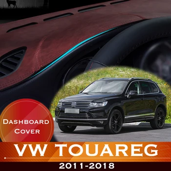 Для Volkswagen VW Touareg 2011-2018 7P Приборная панель автомобиля, избегайте освещения, панель для инструментов, крышка стола, кожаный противоскользящий коврик