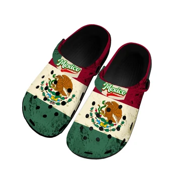 домашние сабо с Мексиканским флагом, водонепроницаемая обувь на заказ, Мужская Женская обувь для подростков, Мексиканская обувь, Садовые сабо, Дышащие Пляжные тапочки с отверстиями