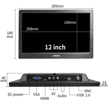 дюймовый ЖК-телевизор с монитором ПК 1366x768 с дисплеем HDMI VGA USB AV BNC 12/10.1 дюймовый монитор gamer