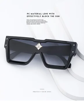Европейский и американский миллионер, солнцезащитные очки в большой оправе, женские солнцезащитные очки 2022 года, новые цельные солнцезащитные очки интернет-знаменитостей, женский тренд