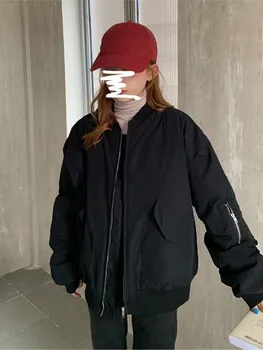 Женская зимняя куртка с подкладкой 2022, новая корейская версия свободной утолщенной куртки в стиле ретро, бейсбольная стеганая куртка, модный тренд