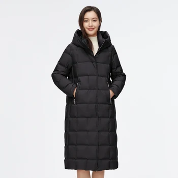 Женская пуховая куртка BOSIDENG, длинное теплое пальто, куртка на 90% гусином пуху, элегантная повседневная верхняя одежда B20144146QX