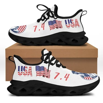 Женские сетчатые кроссовки CYWGIFT фирменного дизайна 7/4 с принтом Флага Дня Независимости США; Женские сетчатые кроссовки Zapatillas
