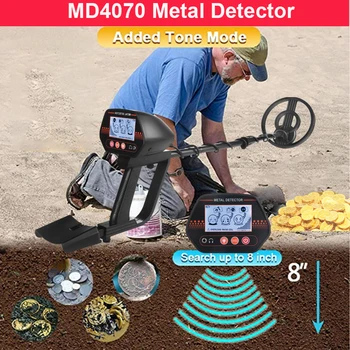 ЖК-дисплей металлоискателя MD-4070 Gold Digger Treasure Hunter С регулируемой чувствительностью, водонепроницаемая поисковая катушка Обнаруживает все металлические