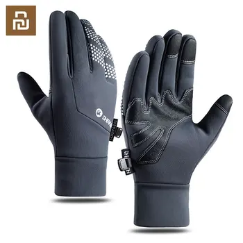 Зимние теплые перчатки Youpin, водонепроницаемые, защищенные от холода Велосипедные перчатки с сенсорным экраном, Мужские перчатки для бега на открытом воздухе, Катания на лыжах, Велосипедные спортивные рукавицы