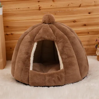 Зимняя собачья кровать, самонагревающийся щенячий домик, Уютная кошачья спальная палатка, пещерные кровати, крытое гнездо для котенка, питомник-хижина для маленьких и средних кошек