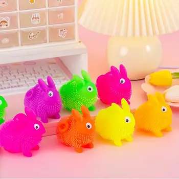 Игрушки Светящийся Кролик для снятия стресса Squeeze Fidget Красочная Светодиодная подсветка Очаровательная игра для детей