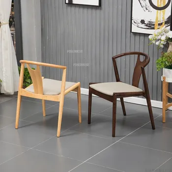 Изготовленные на заказ обеденные стулья из массива дерева, мебель для дома, Скандинавское кресло для отдыха со спинкой, Современный ресторан, отель, обеденный стул для переговоров