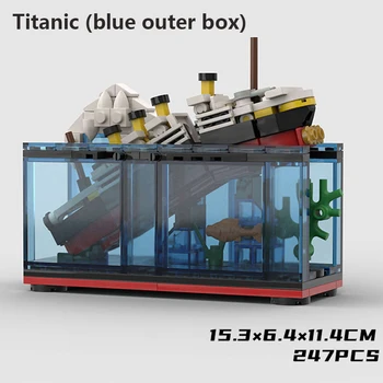 Имитация сцены Титаника Строительные блоки MOC Модель лодки Наборы для затонувшего круизного судна Классические кирпичи Подарок творческих игрушек для детей