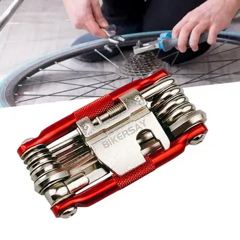 Инструменты для велосипеда BIKERSAY 17 В 1, Набор для ремонта велосипеда, Набор инструментов для ремонта велосипеда, Гаечный ключ, Отвертка, Цепь из углеродистой стали, велосипедный инструмент